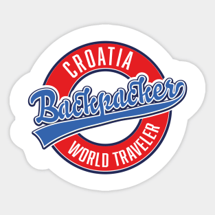 Croatia backpacker world traveler logo Sticker